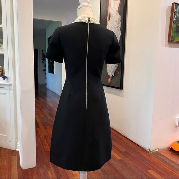 GUCCI 2017 BLACK CREPE PLEATED SILK BOW A-LINE DRESS - Picture 9 of 12